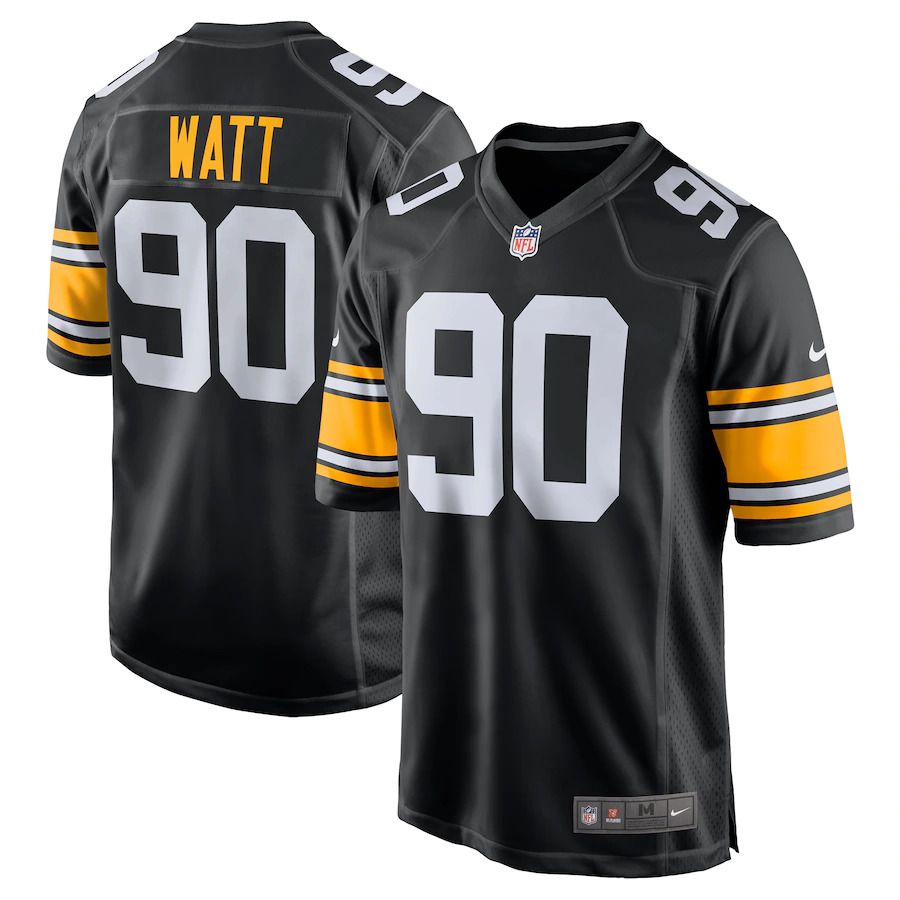 Men Pittsburgh Steelers #90 T.J. Watt Nike Black Alternate Game NFL Jersey